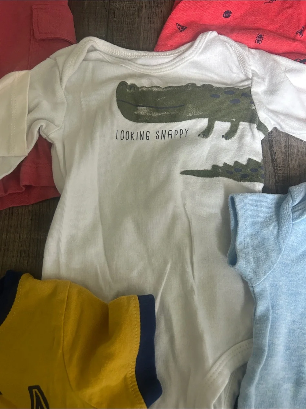 Carter's Coral, Red, Yellow, Blue & White Kids Short-Sleeve Tops Bundle